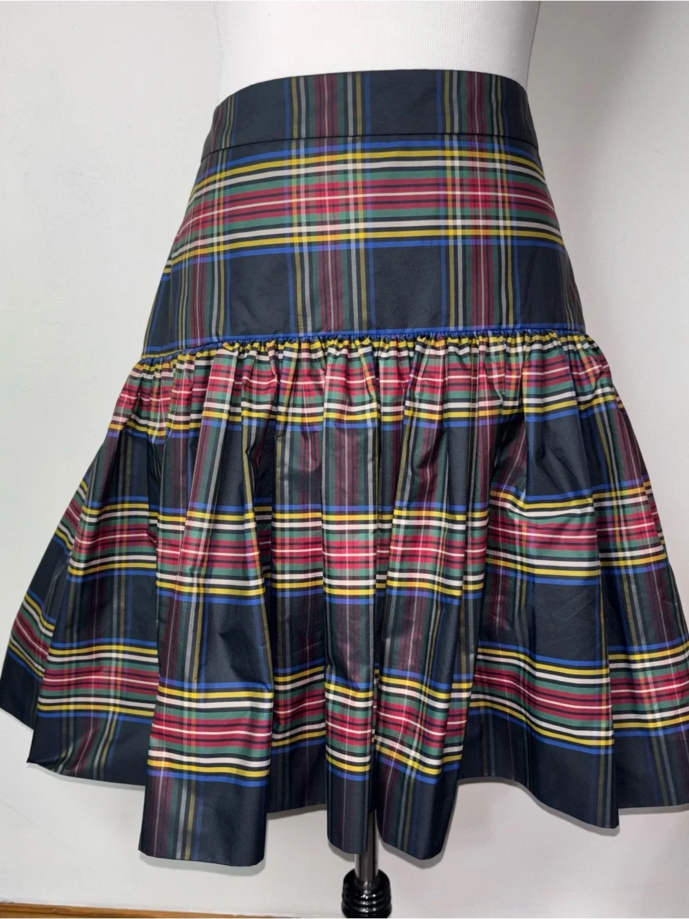 J. Crew Steward Plaid Taffeta High Waist Mini Skirt F8781 Size 10 Holiday NEW